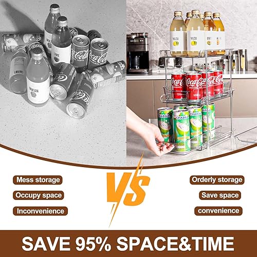 Miniatura 4 de foroyalife Paquete de 2 organizadores transparentes extraíbles para el hogar con 2 cajones de almacenamiento, organizadores deslizables multiusos y