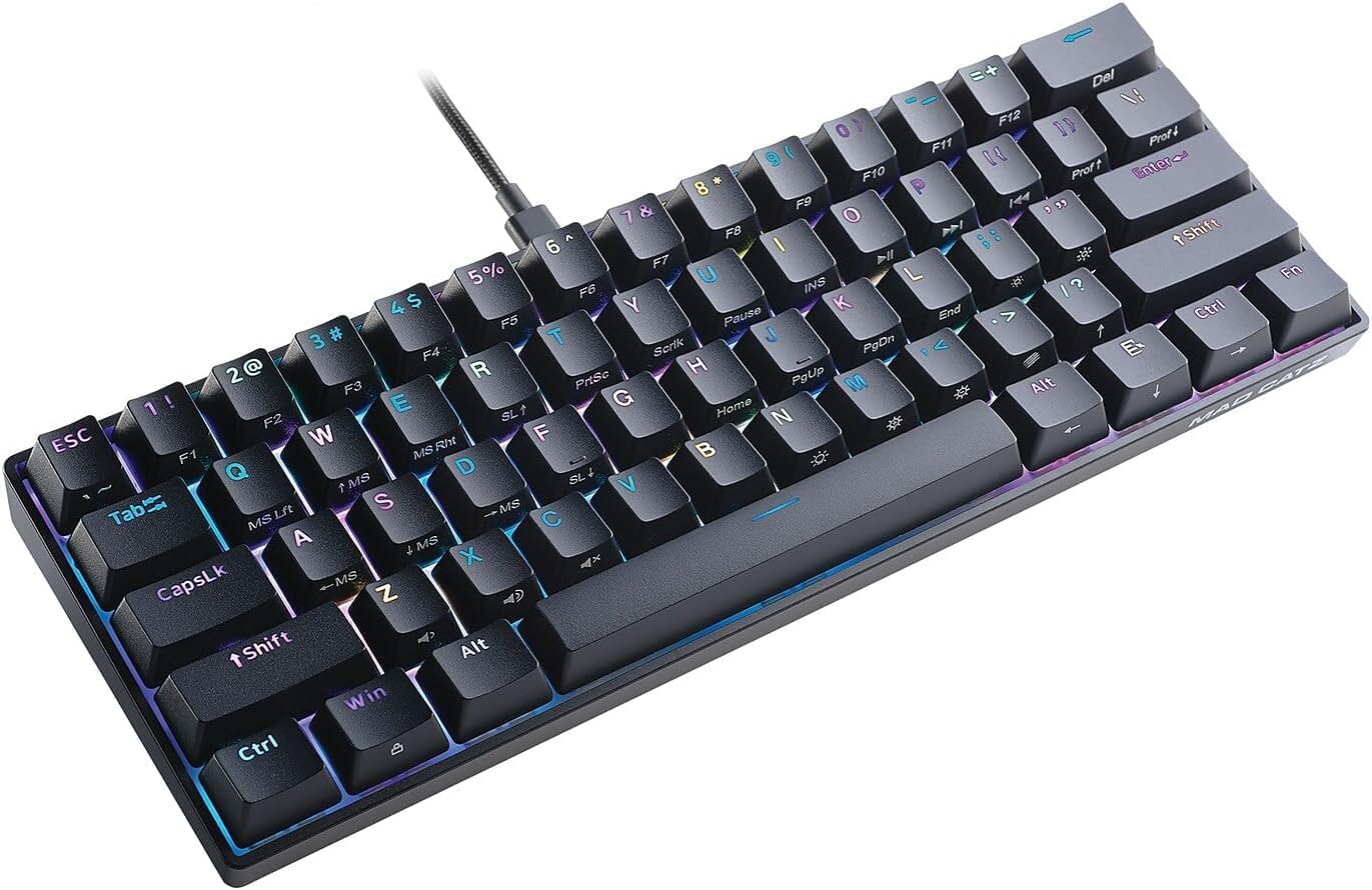 Mad Catz S.T.R.I.K.E. 6 RGB Mechanical Wired Gaming Keyboard Compact 60% Form Factor