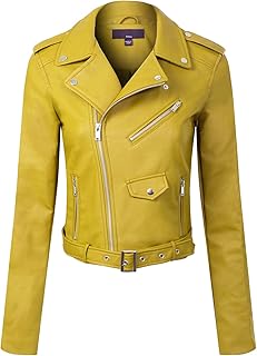 Mustard color leather jacket Clearance