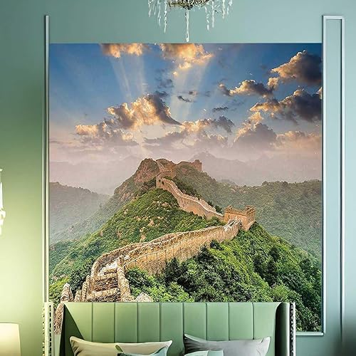 Miniatura 3 de ZYMECH Gran Muralla de China Papel tapiz para pegar y despegar, personalizable, para cuarto de lavado, aplicación multiescena (Ancho) 59 pulgadas de
