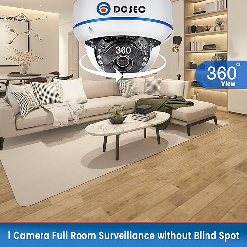 Miniatura 2 de HD 1080P 360 grados domo cámaras de vigilancia interior al aire libre 4 en 1 (TVIAHDCVICVBS BNC sistema analógico) 0.057 in ojo de pez CCTV vista