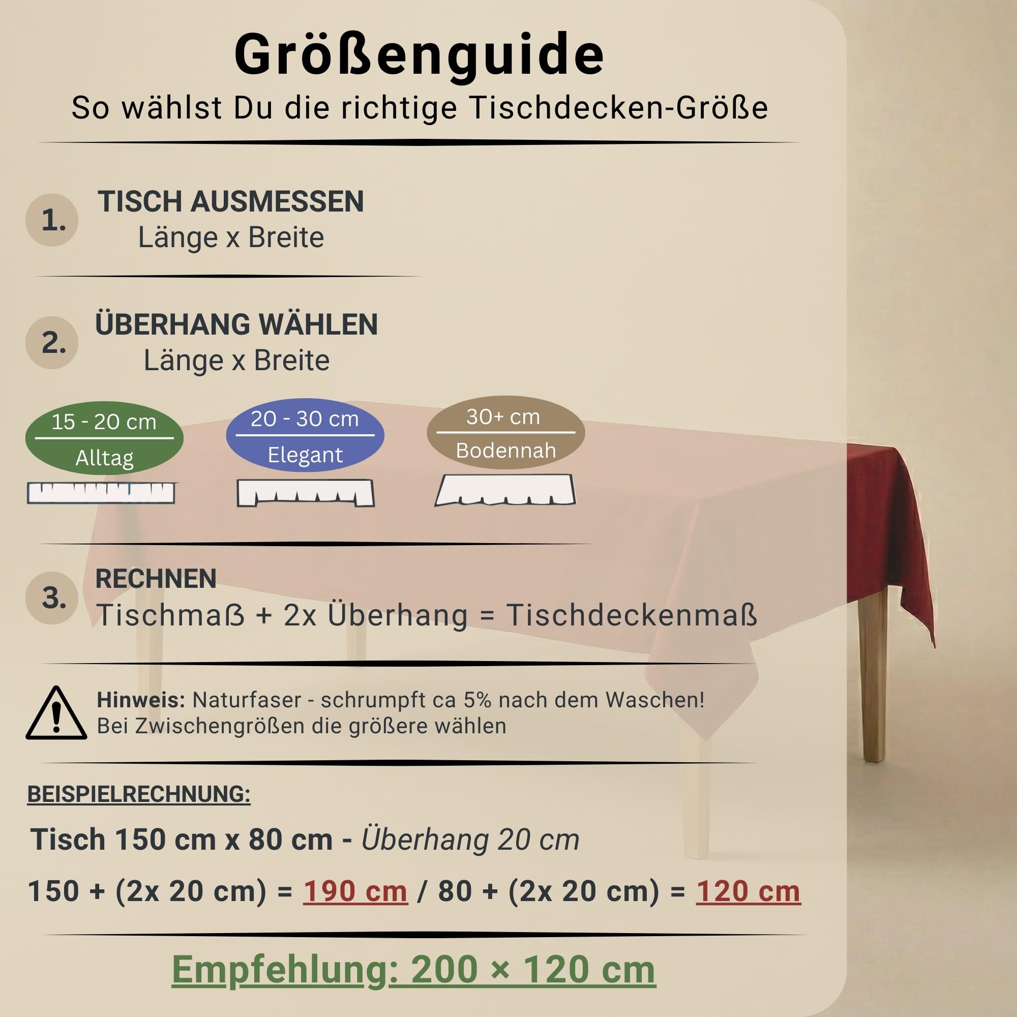 chambry Premium Tischdecke 100% Leinen Stonewashed - Handarbeit Made in Germany - hochwertige und nachhaltige Tischwäsche aus Naturmaterial - Blau 120cm x 180cm