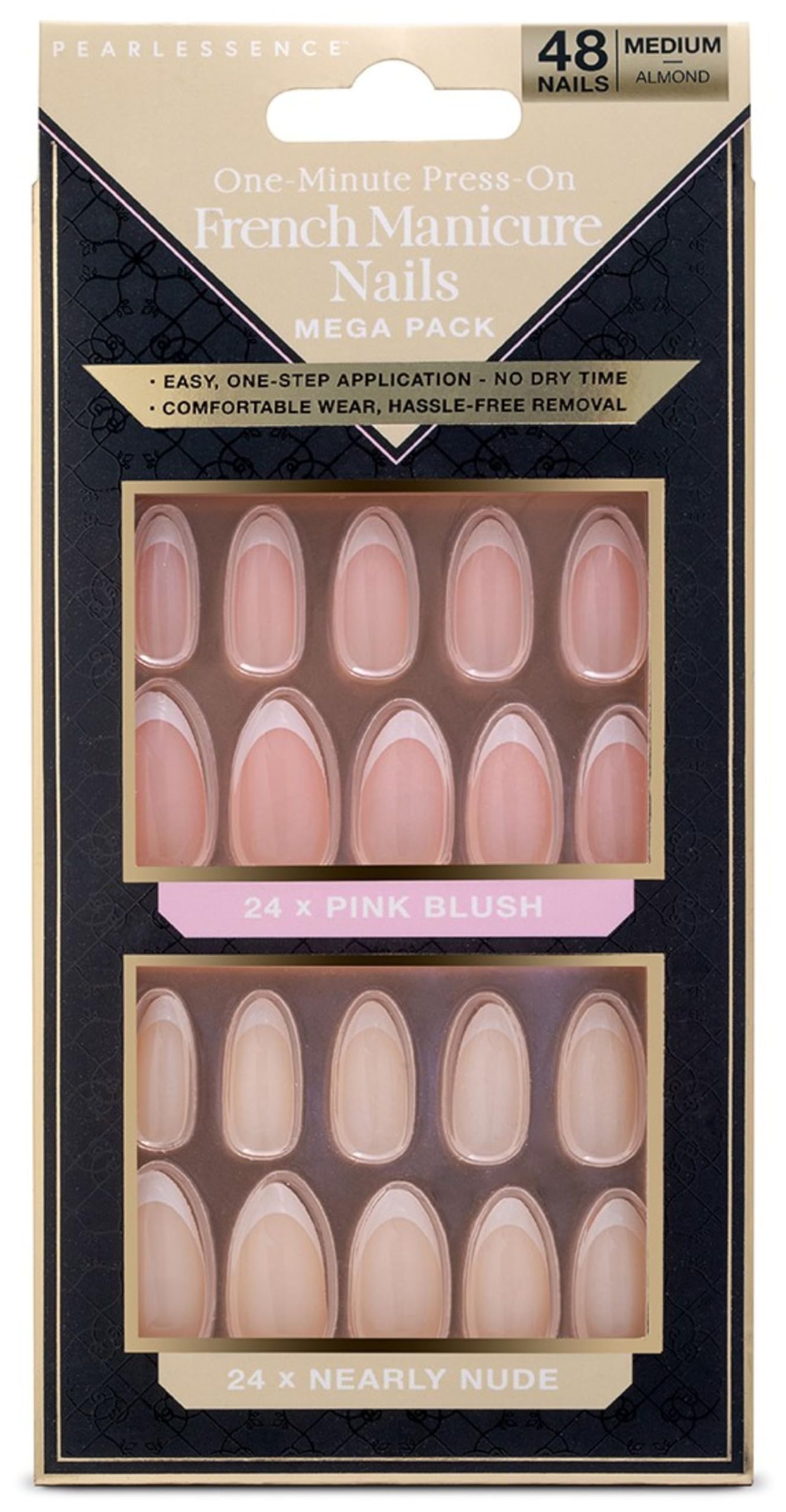 Amazon.co.jp: Pearlessence 48ピース アーモンドフレンチプレスオン 