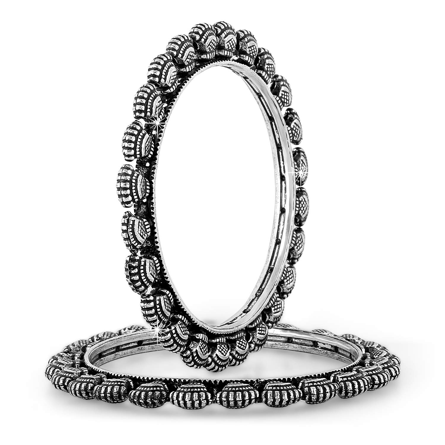 See full amazon price history chart for Yellow Chimes German Silver Oxidized 2 PCs Antique Boho Vintage Look Traditional Formal Casual Wear Bangles for Women and Girls Yellow Chimes German Silver Oxidized 2 PCs Antique Boho Vintage Look Traditional Formal Casual Wear Bangles for Women and Girls (B082PZCFJ8) Amazon Price History, Amazon Price Tracker