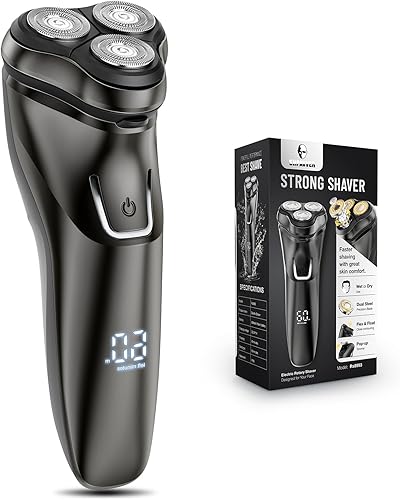 Maquinilla de afeitar eléctrica para hombres inalámbrica afeitadora giratoria húmedaseca impermeable - Carga rápida USB y cuidado de la piel