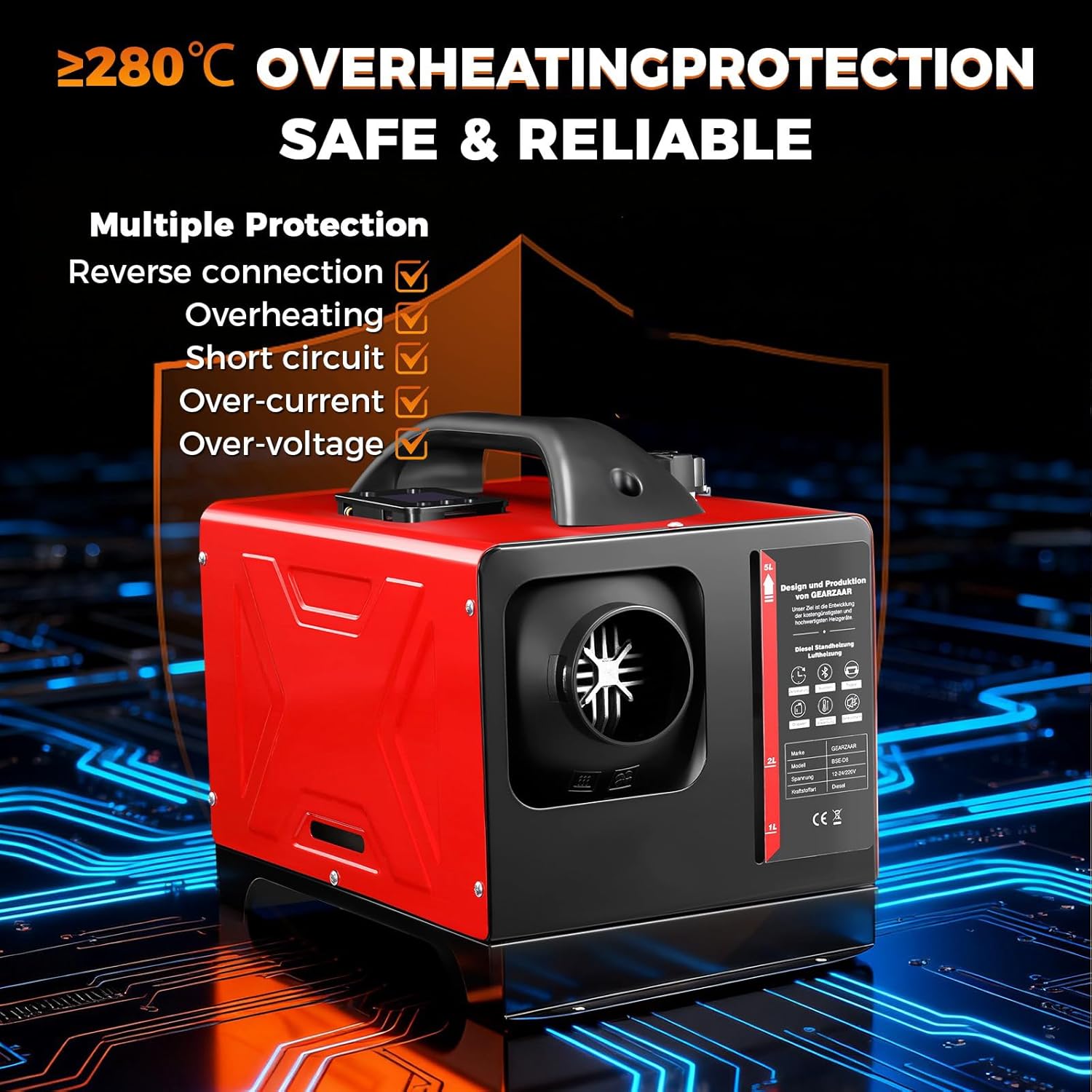 8KW Diesel Heater 12V/24V/110V All in One,diesel heater 12v Come with APP Control, Remote Control and LCD Display,Air Diesel Parking Space Heater for RV Truck Boat Car Home Tent Bus