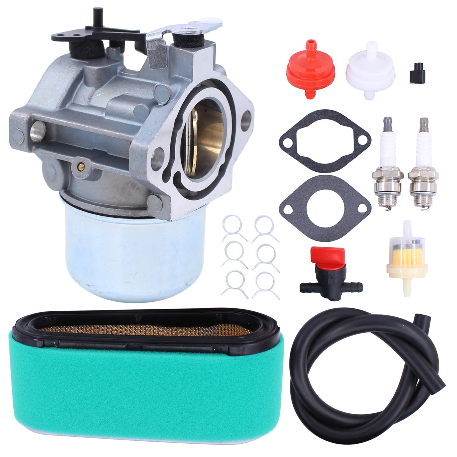 Vergaser Satz mit Luftfilter Zündkerze Dichtung Kraftstoffleitung Kraftstofffilter für Briggs & Stratton 283702 284702 286707 289702 28D702 28D707 28M706 Rasenmäher
