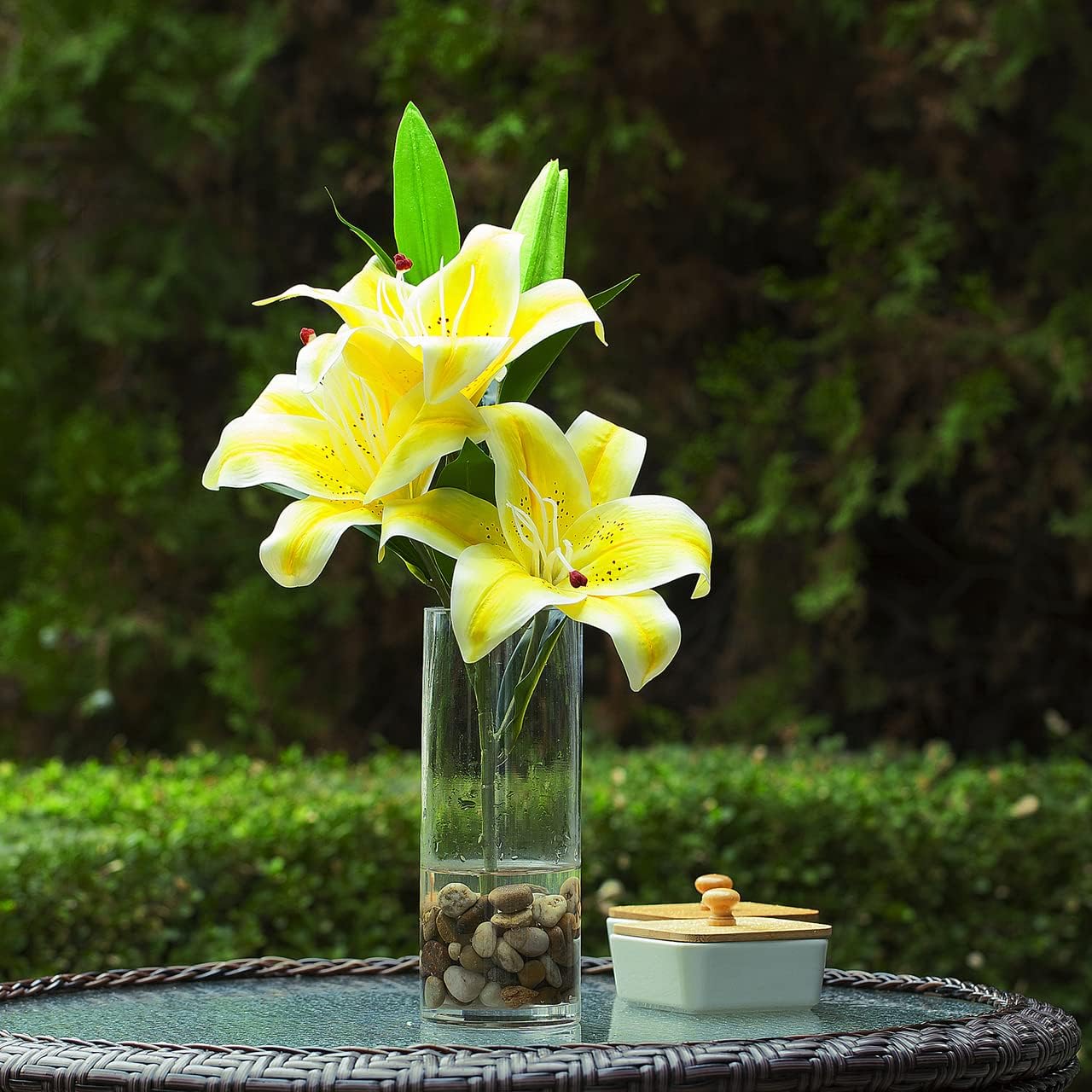 Enova Floral Cylinder Glass Vase 5 x 12 Inches Round Large Flower Vase, Pillar Candle Floating Candle Holder Vase, Tall Glass Vase for Flowers, Glass Vase for Decor, Wedding Centerpieces (1 Piece)