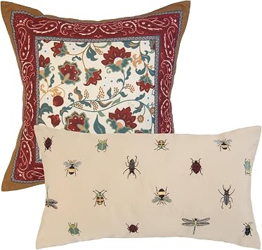 Donna Sharp 2-Piece Appalachia Plaid Decorative Throw Pillow Set, 18" x 18" & 12" x 22"