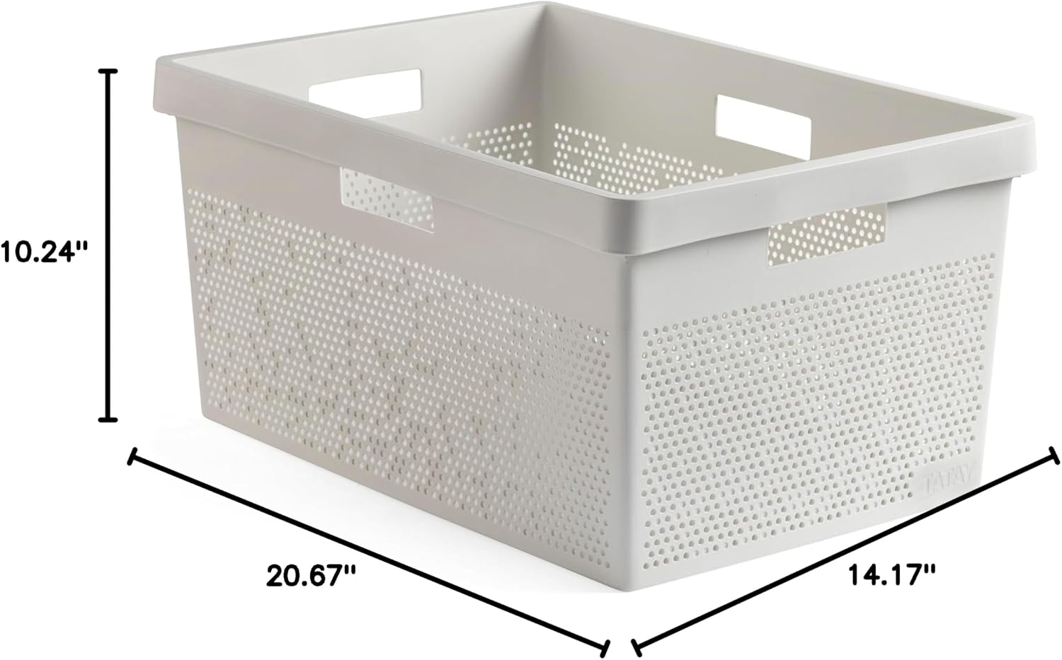 TATAY Clothing Basket 40L Bohol, Polypropylene, White