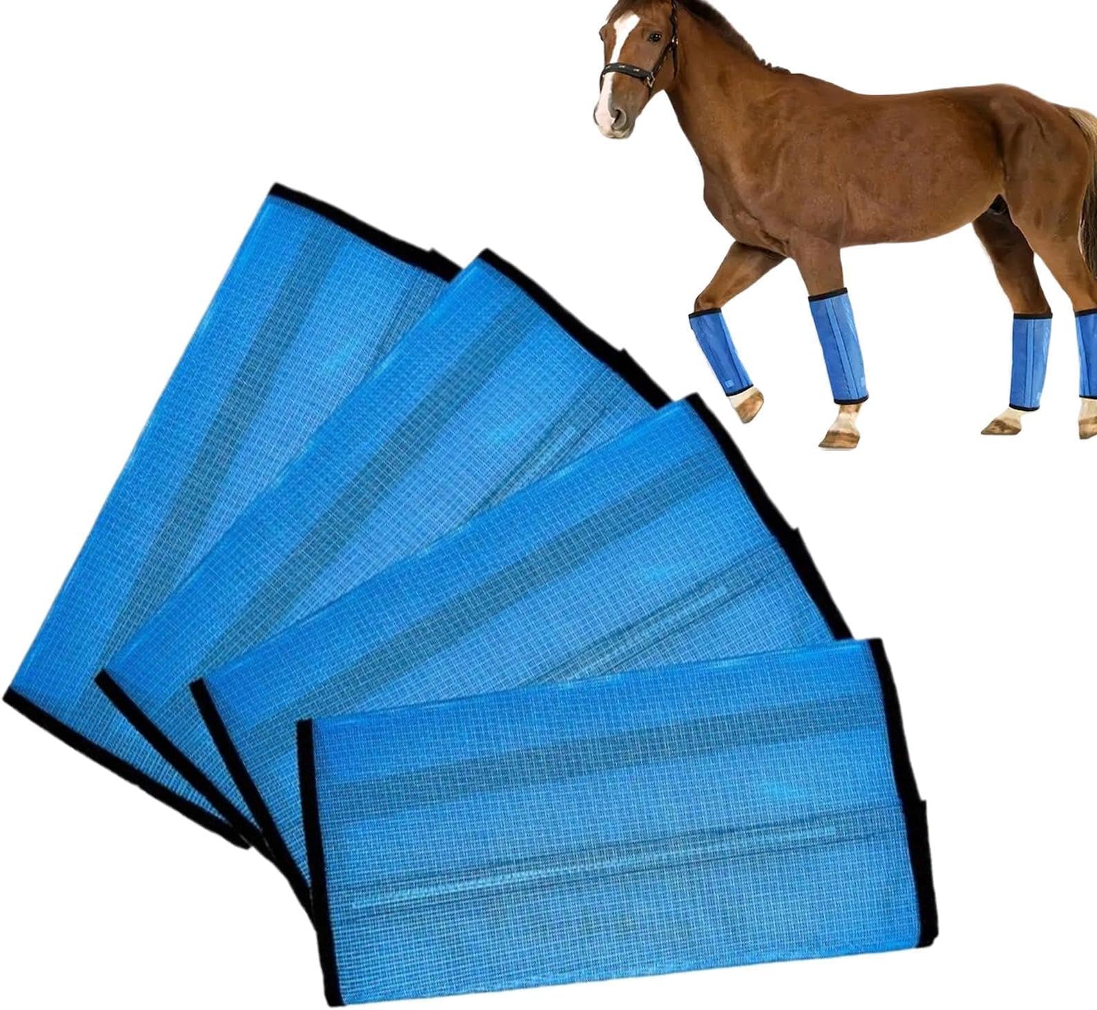 Horse Fly Boots - 4 Pieces Breathable Adjustable Mesh Wrap | Fly Leggings - for Pasture Outdoor Racing Training Competition Trail Riding Equine Care