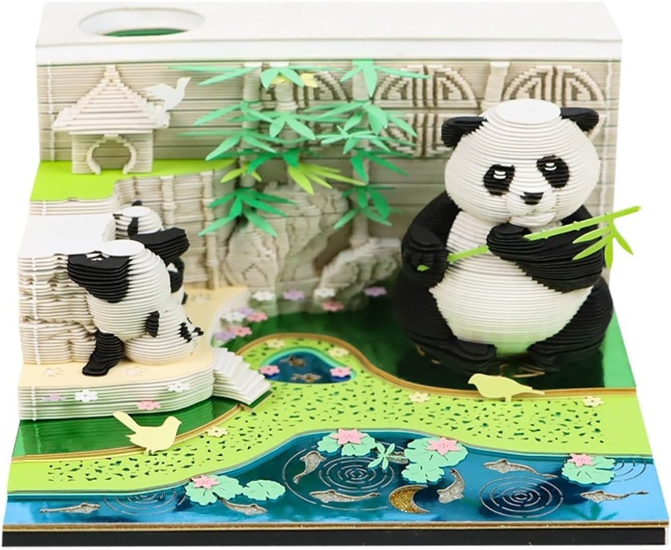 Kalendarz czasowy 2025, panda, kalendarz 3D, na rok 2025, do samodzielnego wykonania, do oderwania, artystyczne podkładki 3D, w kształcie pandy, papier do rzeźbienia, sztuka na biurko
