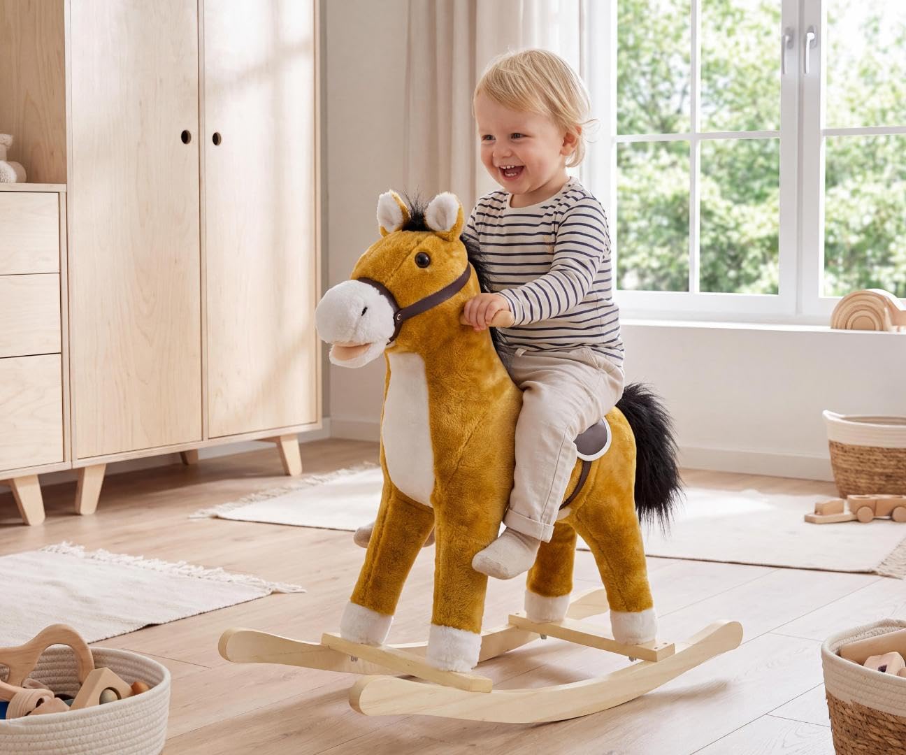 Milly Mally Teddy koń na biegunach, interaktywna, pluszowa zabawka
