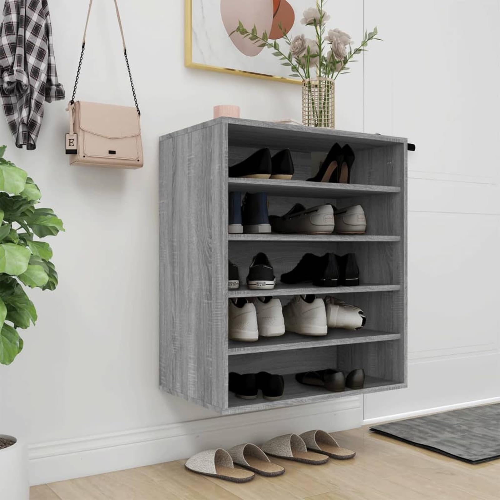 Armoire à chaussures gris sonoma : rangez vos chaussures et libérez l'espace de votre entrée