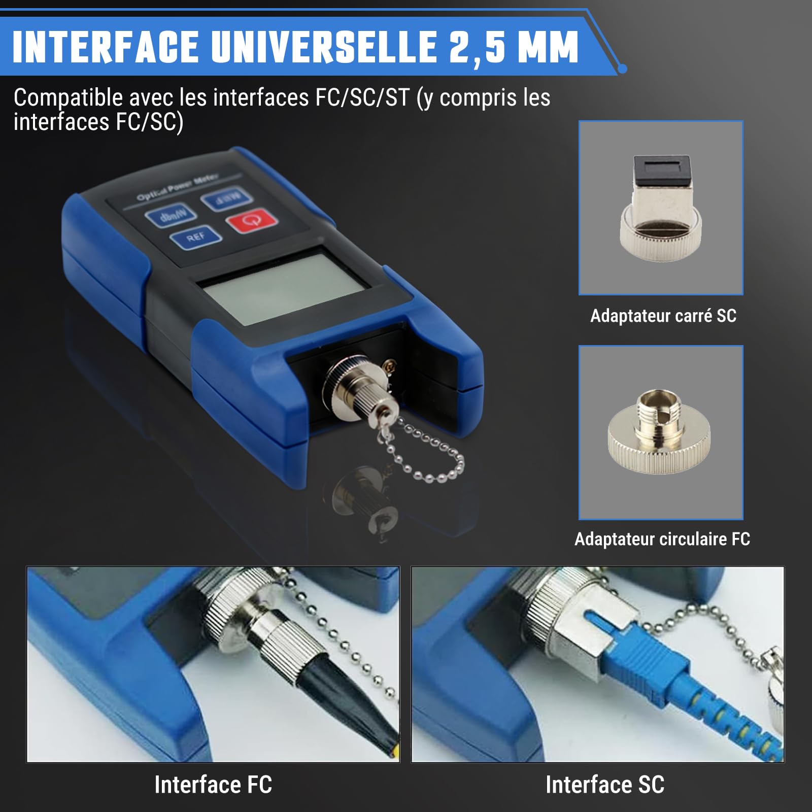 Testeur électrique TL510 testeur de puissance optique, détecteur -70~+10dBm
