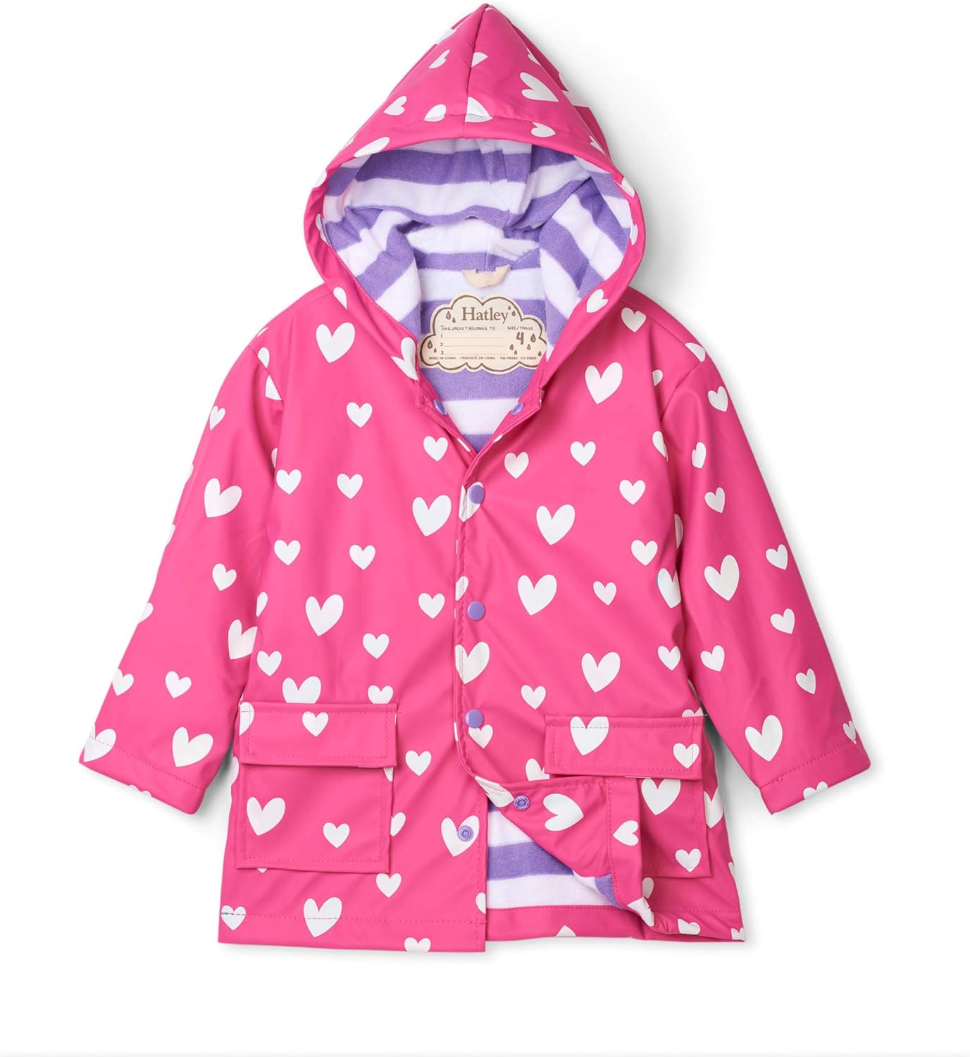 Hatley Girls Printed Raincoat 2 Years Colour Changing Colourful Sweethearts