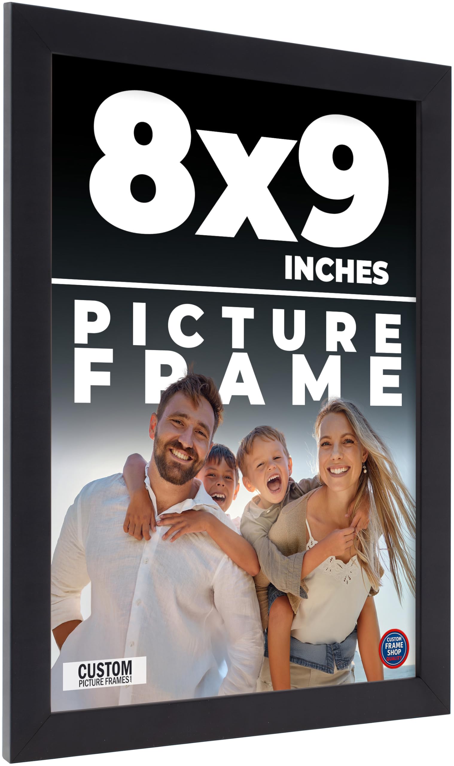 Amazon.com - 8x9 Frame Black Real Wood Picture Frame Width 0.75