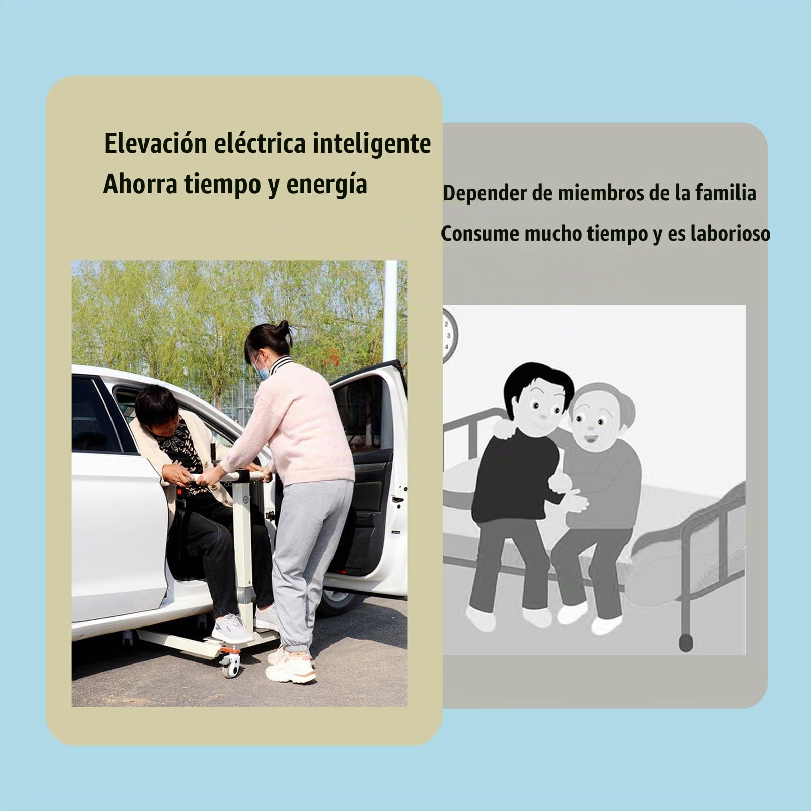 LXURY Silla Elevadora de Pacientes para Traslado, Elevador de Sillas para Discapacitados, Elevador de Pacientes Portátil, para Pacientes Ancianos Discapacitados de Cuerpo Completo