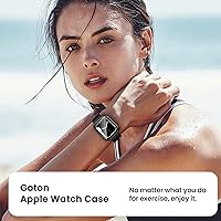 Vista 6 de 3 en 1 Goton Estuche impermeable duro para Apple Watch, protector de pantalla de 40mm, cubierta frontal de vidrio templado protectora completa