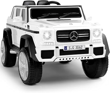 OLAKIDS Kids Ride On Car, Licensed Mercedes-Benz Maybach G650S with Remote Control, 12V Battery Powered Electric Vehicle Driving Toy with 3 Speeds, Wheels Suspension, Horn, Music, USB, TF Beige