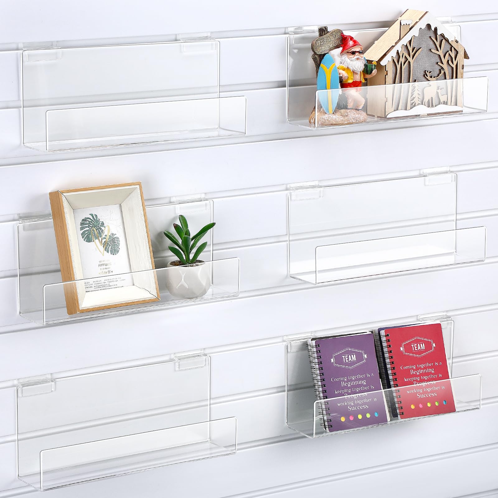 Amazon.com: Briwooody 6 Pack Slatwall J Ledge Shelf, Clear Acrylic