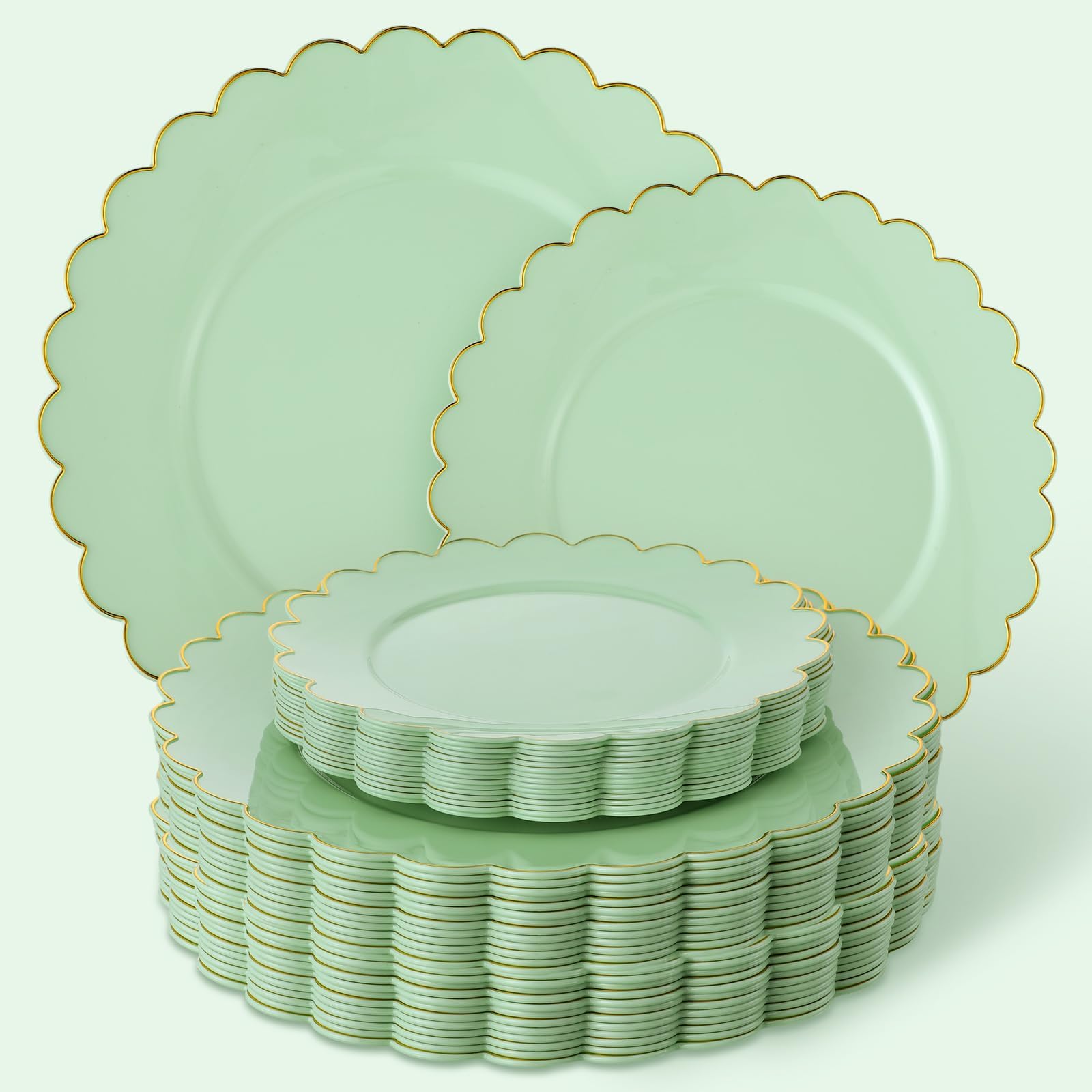 Dandat 60 Pcs Plastic Plates Serve 30 Disposable Plastic