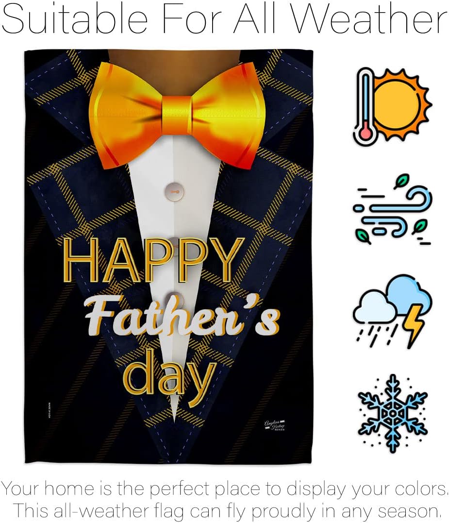 Suited Up Father's Day Garden Flag Family Dad Daddy Papa Grandpa Best Parent Sibling Relatives Grandparent House Decoration Banner Small Yard Gift Double-Sided, Made in USA