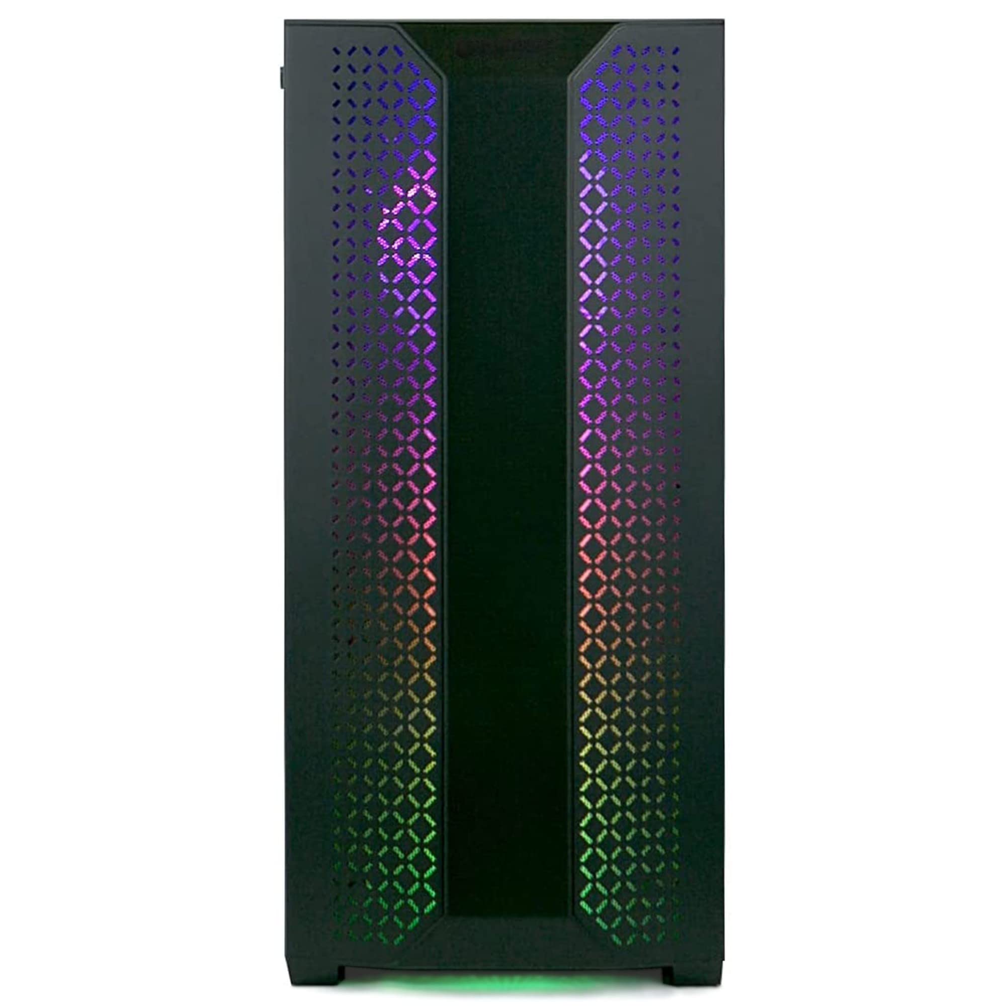 Simpletek Case Gaming Nero Con Vetro Trasparente E Strip Frontale RGB | ATX MICRO-ATX MIN-ITX mATX TOWER