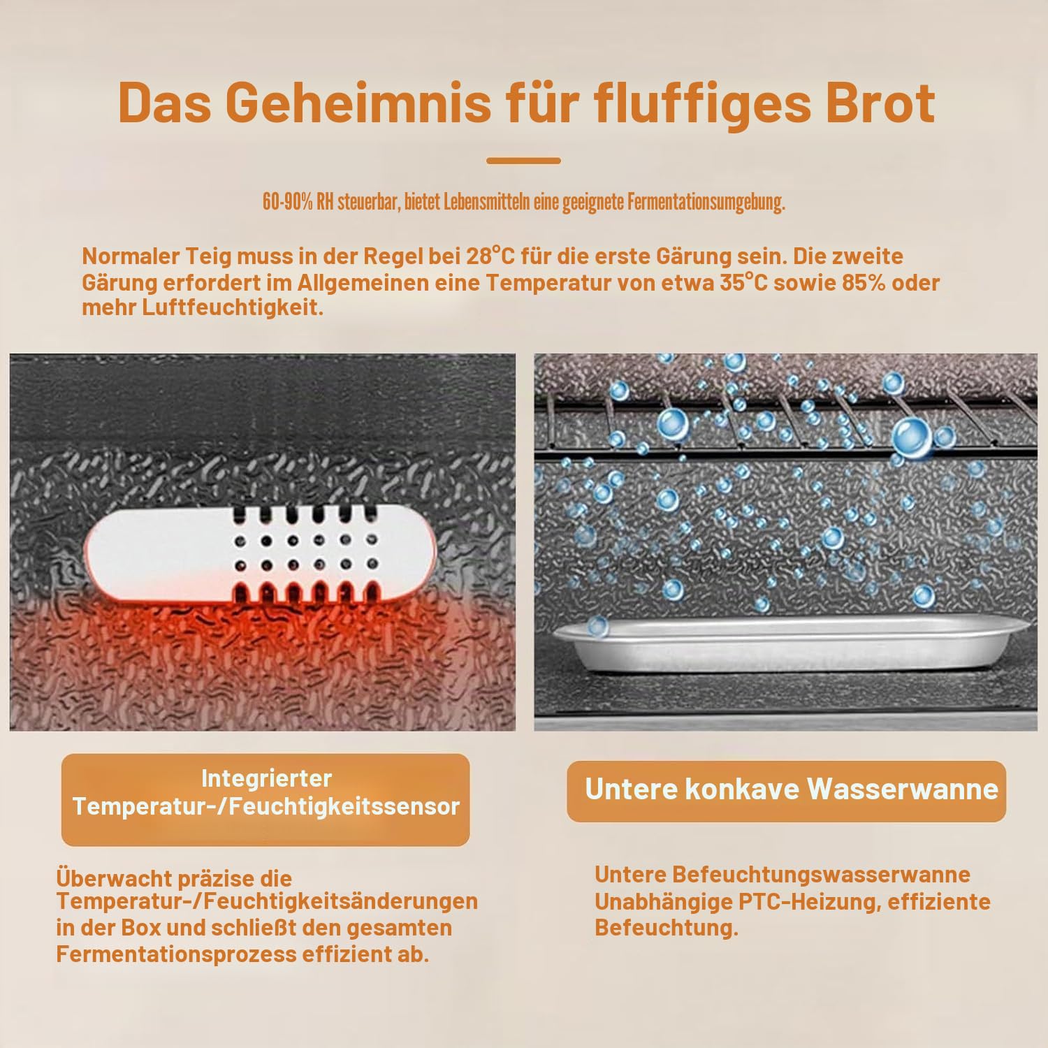 Kommerzieller Brotgärschrank 40 L Gärschrank Aus Edelstahl Mit Präziser Temperatur (20–50 °C) Feuchtigkeitskontrolle For Sauerteig Handwerklich Hergestelltes Brot Pizzateig Und Gebäck(220v)