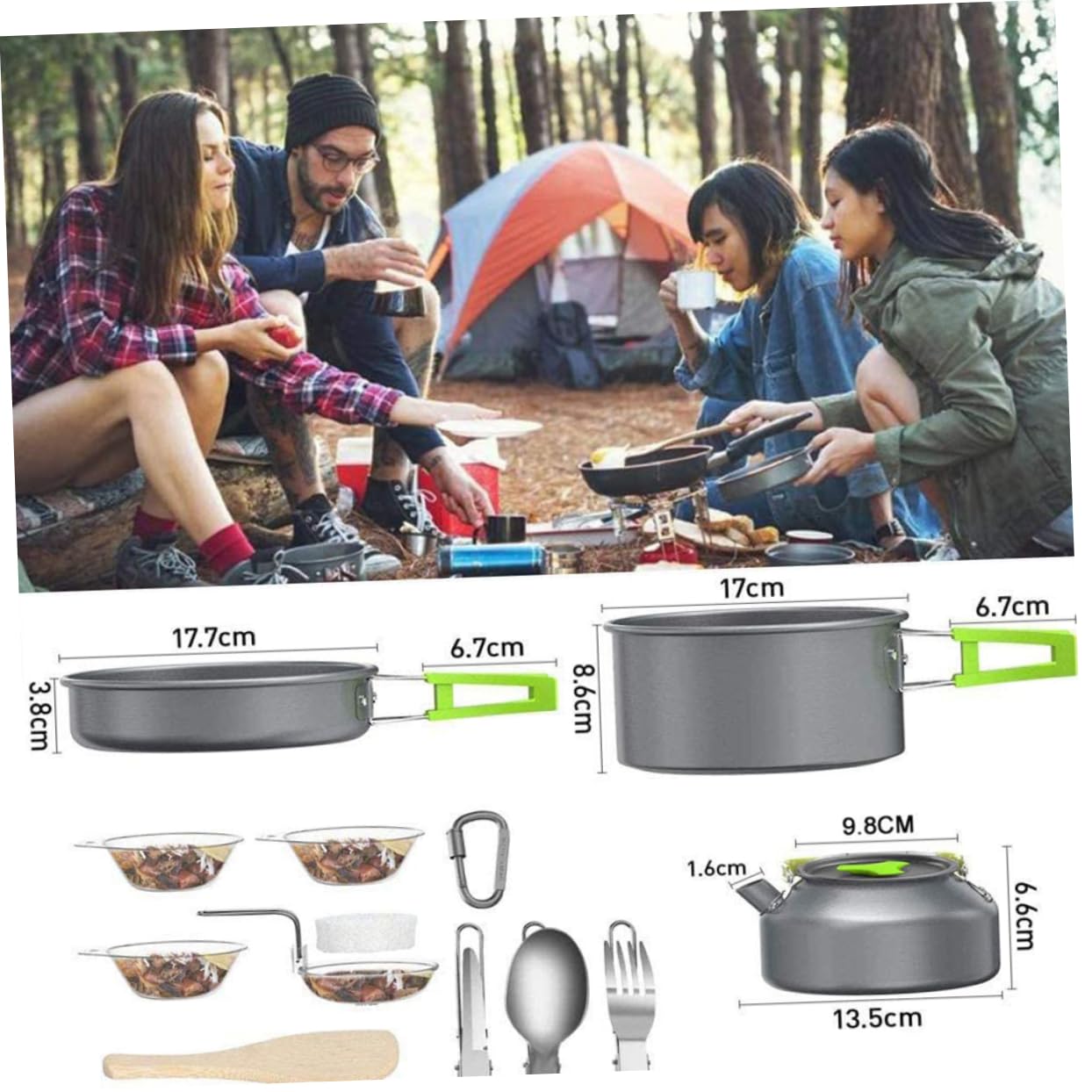 NAMOARLY Camping Cooking Kit Titanium Portable Cookware Outdoor Cooking Set Compact for Hiking