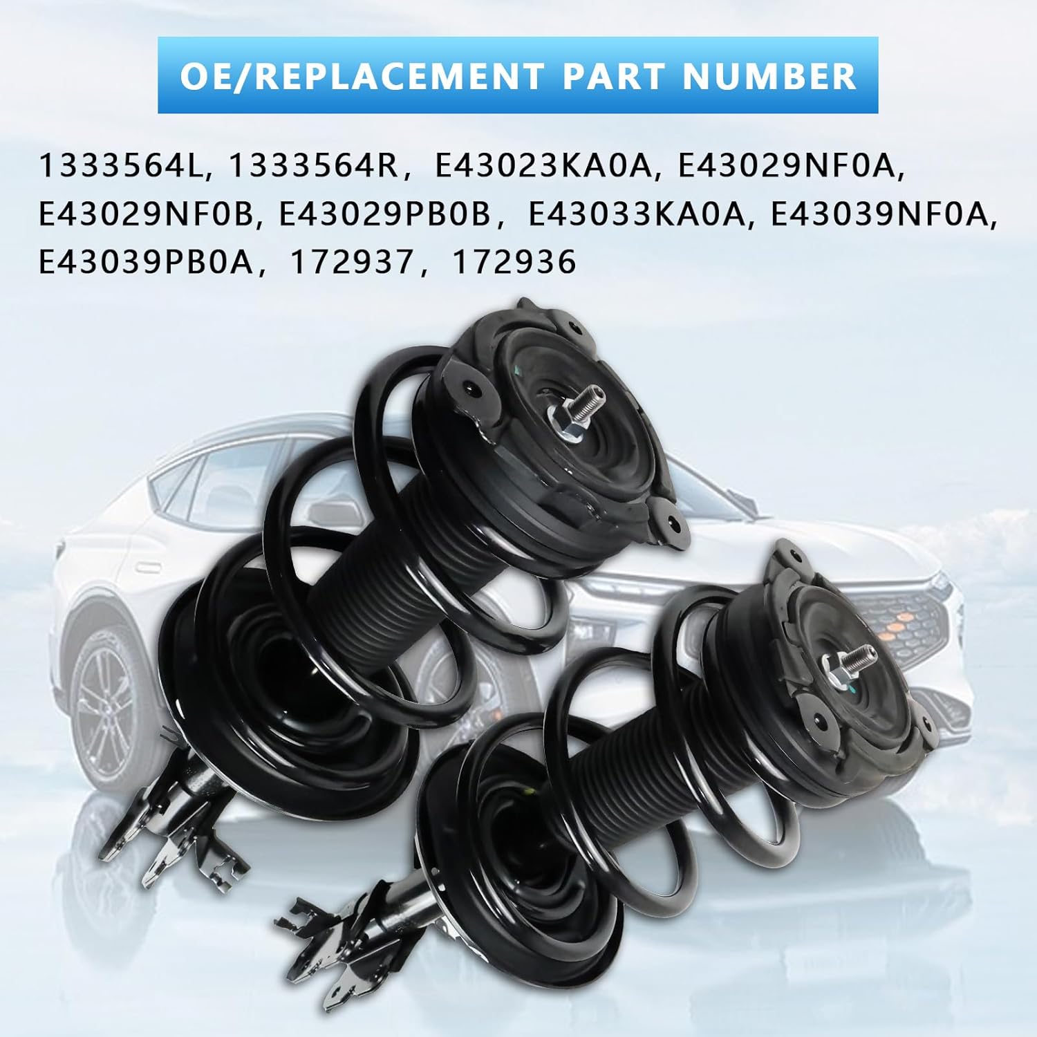 2 PCS Front Complete Strut & Coil Spring Assembly Compatible with Nissan Pathfinder 2013-2020 & Infiniti JX35 2013, QX60 2014-2020, Replacement OE:1333564L/R 172936 172937