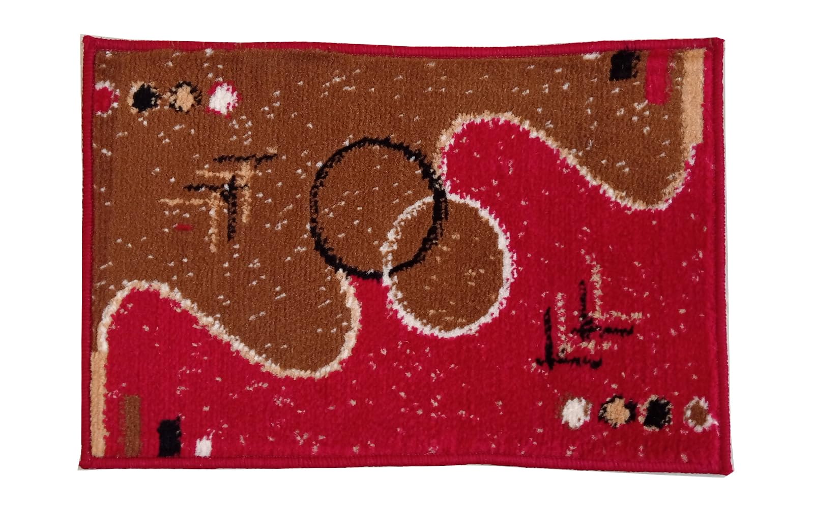 Buy Modern Geometric Velvet Doormat, Maroon color Abstract Pattern ...