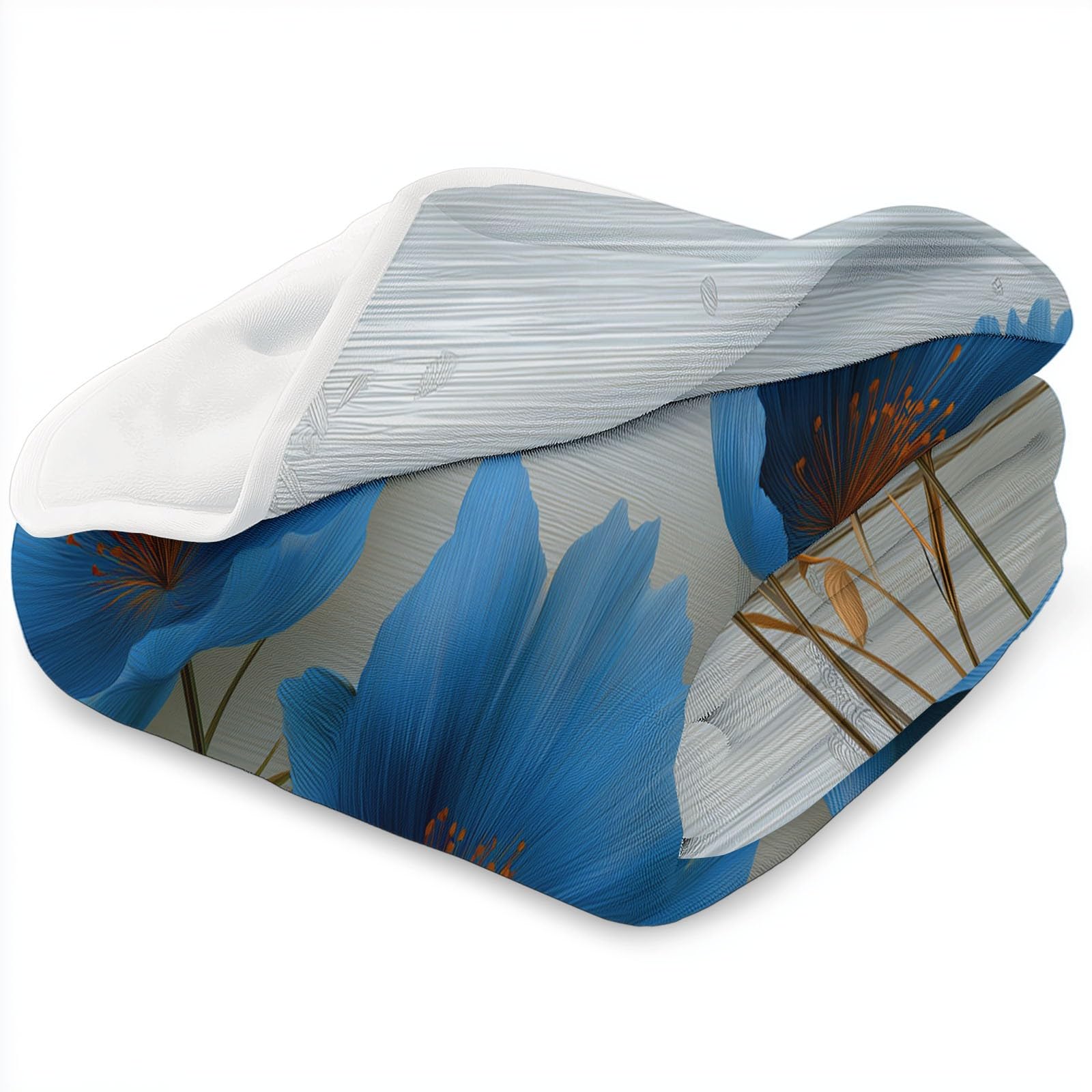 Koc do wtulania się z nadrukiem, 200 x 200 cm, super miękki, ciepły, kremowy, flanelowy koc do mieszkania, surrealizm, czarująca narzuta z kwiatami 3D, do domu i do rekreacji na świeżym powietrzu