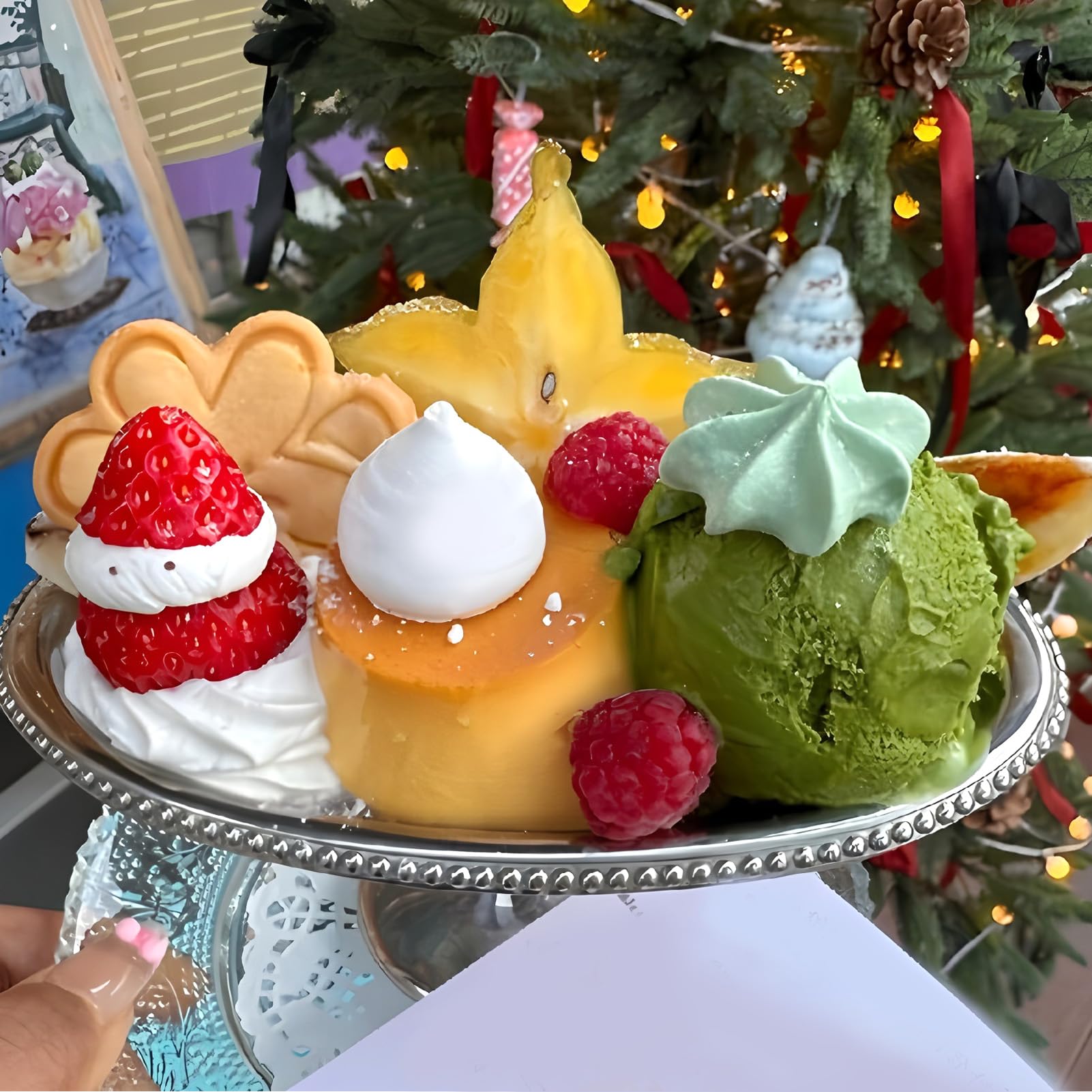 Dessertbecher aus Edelstahl, 4 ovale Eisschalen Ovale Teller mit hohen Füßen Wiederverwendbare Becher mit Fußständer Für Eiscreme, Obst, Pudding, Snacks und Desserts (B)