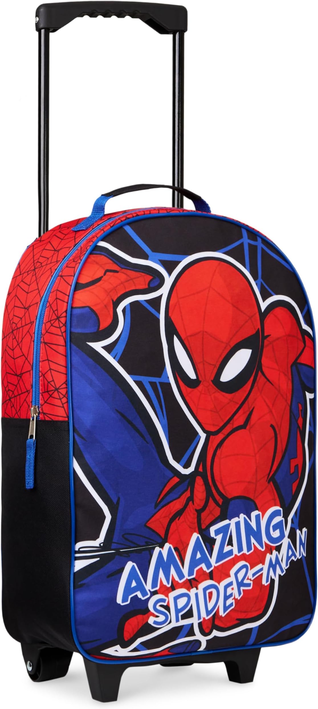 Marvel Kids Suitcase - Foldable Trolley Bag 47 x 30cm, 2 Wheels Extendable Handle - Boys Gifts (Multicolor Spiderman)