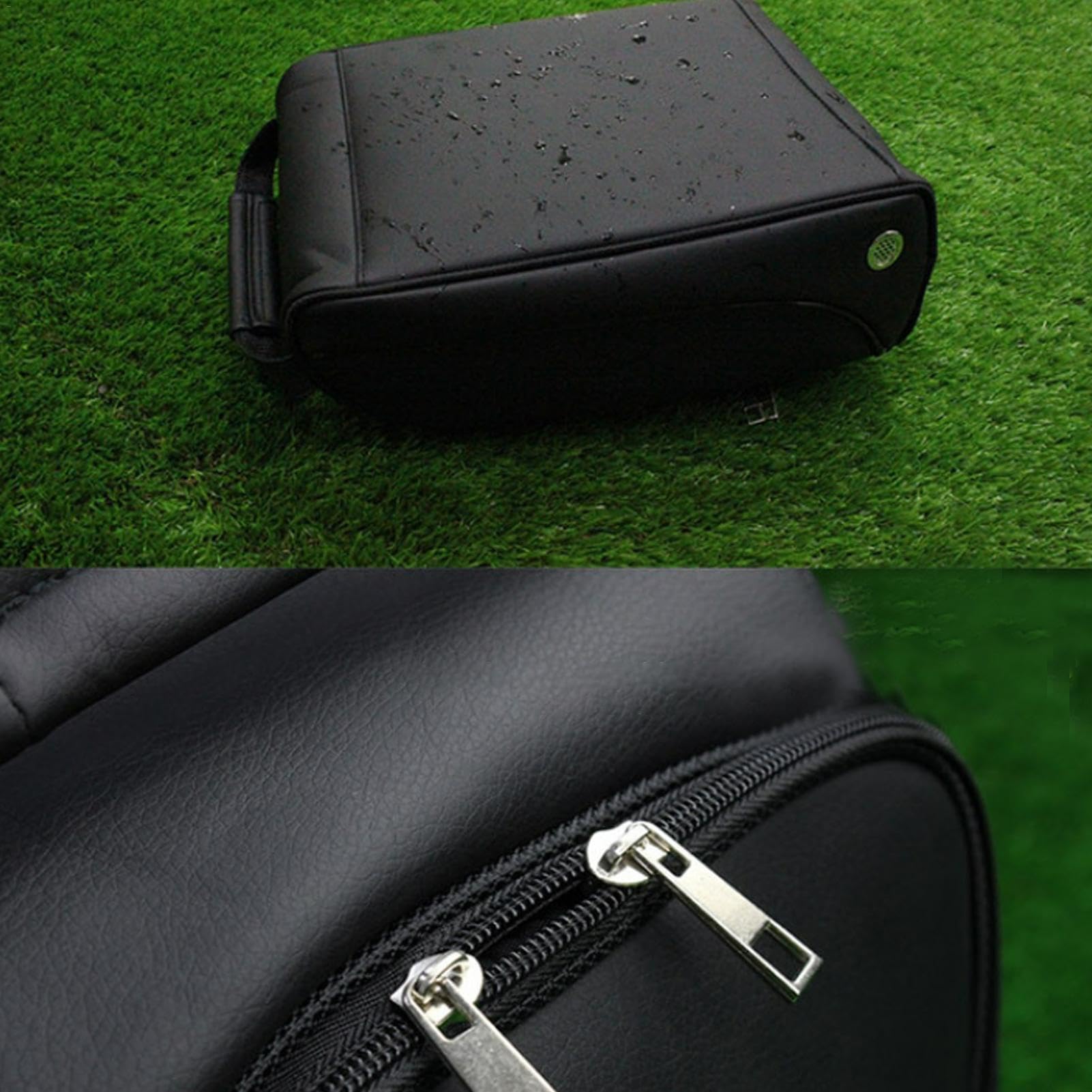 Golfschuhtasche, wasserdichte PU-Schuhbehälter, Reißverschluss-Golfschuh-Tragetaschen, staubdichte Aufbewahrungstasche, gepolsterte Golfschuh-Tragetaschen, 10 l Herren-Golfschuhtasche für Golf,