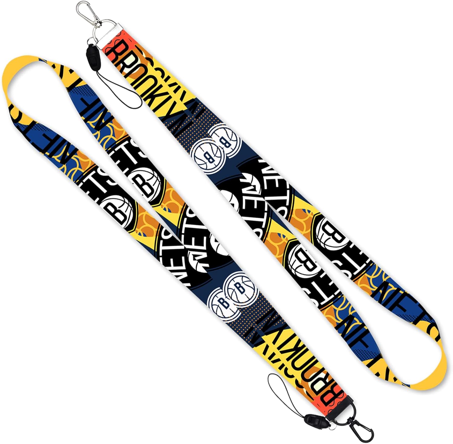 2Pack Nets Lanyards for ID Badges, Brooklyn Phone Lanyard