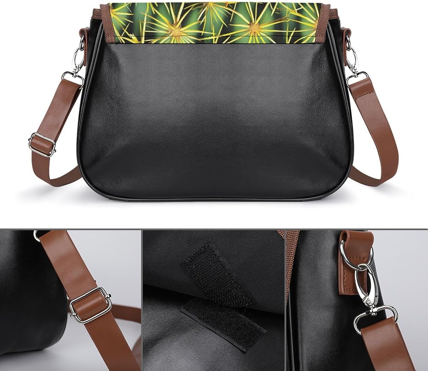 Cactus Thorns Women Crossbody Purse Leather Messenger Bag Handbags Shoulder Strap Bags