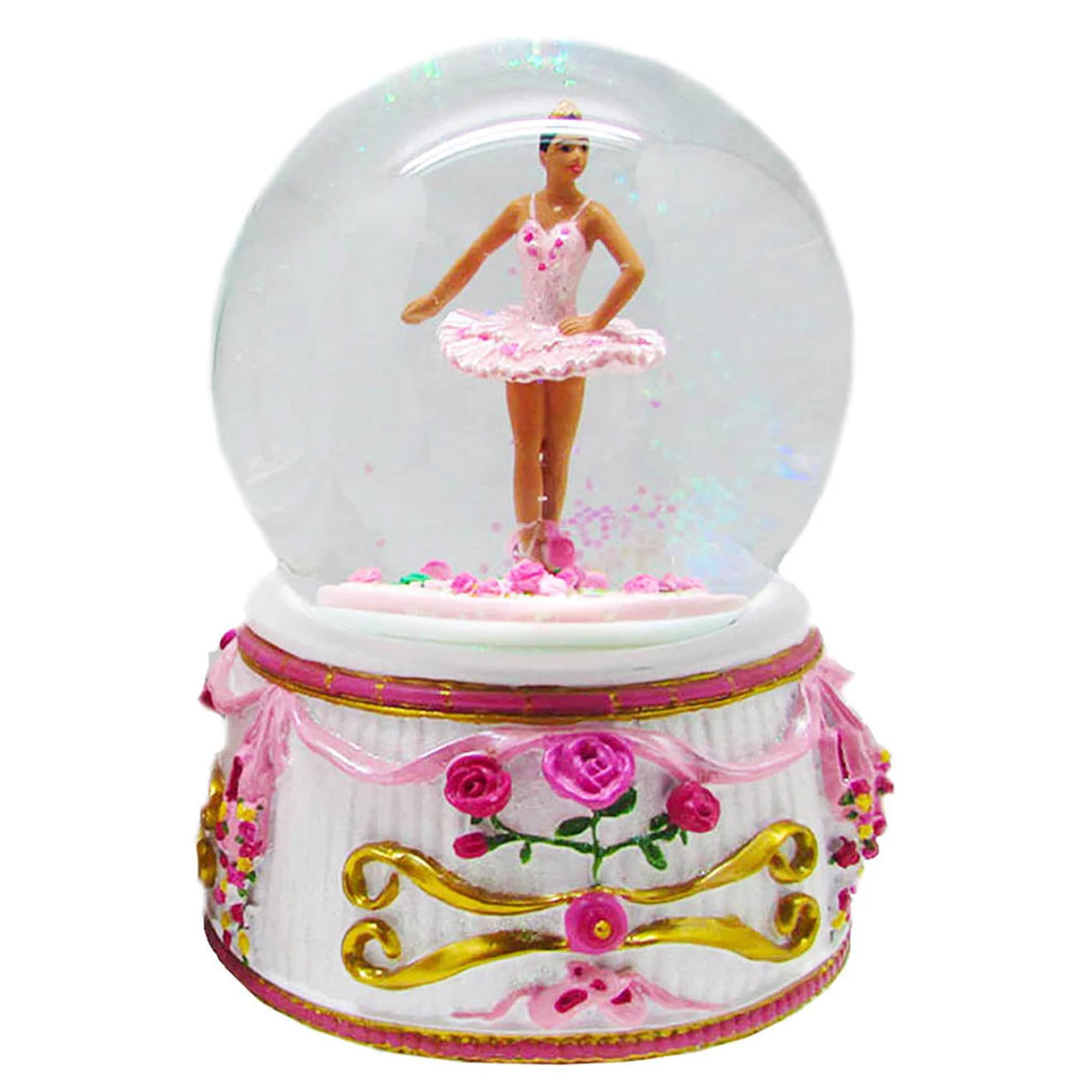 Nutcracker Ballet Gifts Musical Nutcracker Snow Globe, Christmas Ornaments Decorations, Holiday Home Decor, 5.75” x 4.5” inches, African American