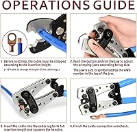 Vista 4 de iCrimp - Kit de herramientas de engaste de terminal de cable de batería para terminales de cobre Awg 8-1/0, crimpadora de cable de batería