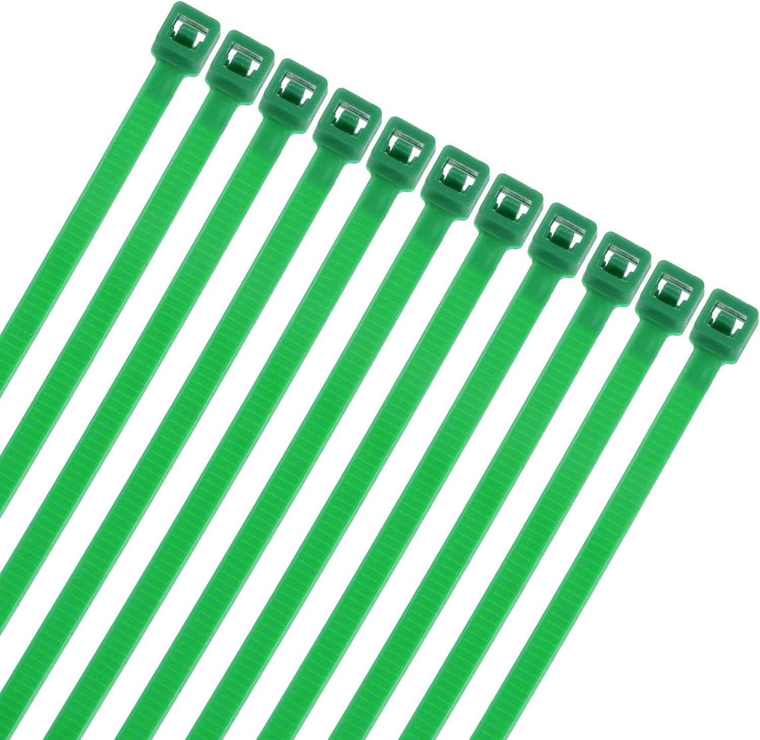 M METERXITY 100-Pack Green Cable Zip Ties, 12 Inch Self-Locking Garden Nylon Wire Ties for Indoor Outdoor Use/Plants/Decor/Cables Manage, 40 Lbs Plastic Tie Straps [3.6mm, Green]