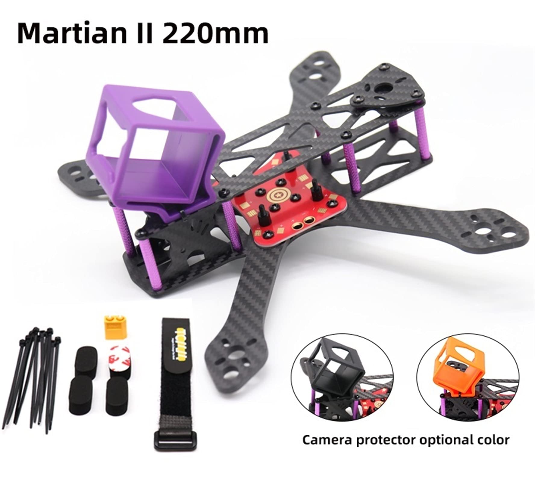 Zestaw ramek FPV z rozstawem osi 220 mm Martian II Zapasowy środek do konserwacji gaźnika(Frame Kit)