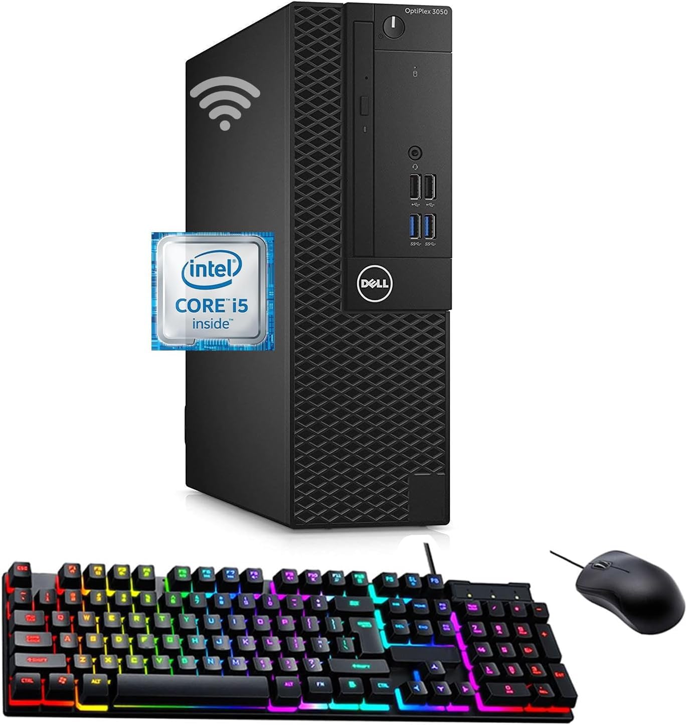 Dell Optiplex 5050 SFF Desktop PC, Core i5-6500 (3.2GHz-3.6GHz), 8GB RAM, 256GB SSD, Keyboard & Mouse, USB, HDMI, WiFi, Bluetooth, Windows 11 Pro (Renewed)