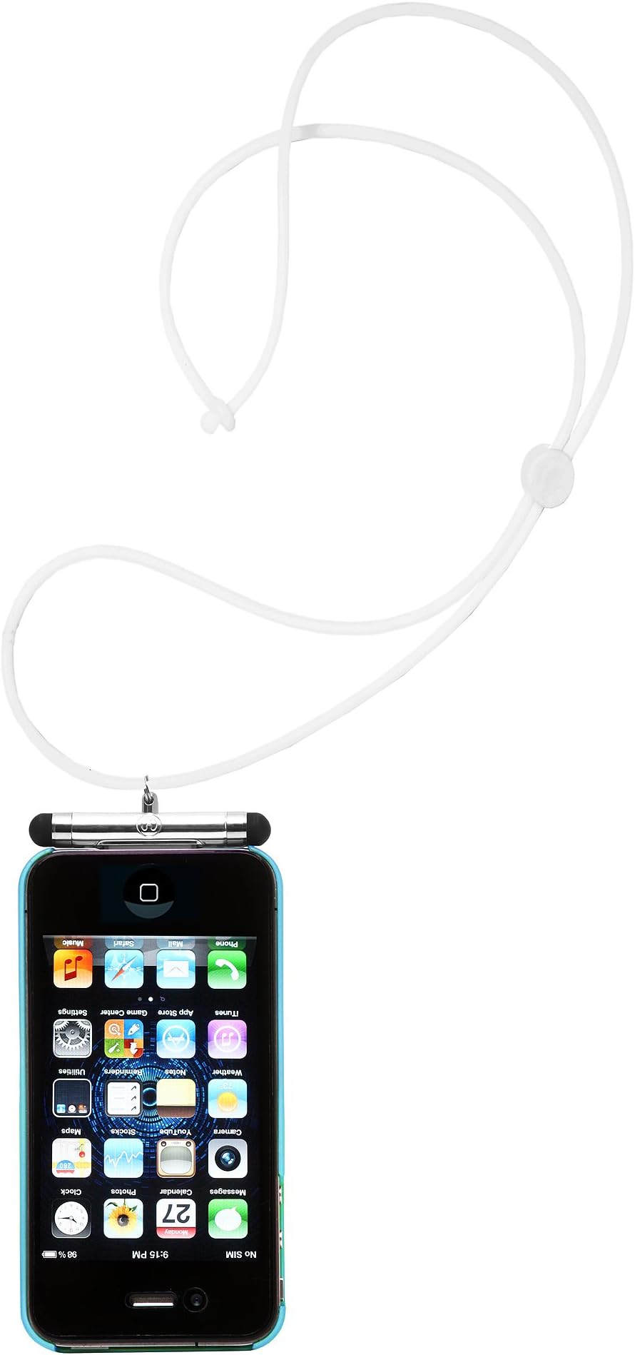 iHangy IHG-ONT-84822 Adjustable Lanyard Necklace with Stylus for iPhone 3/3G/4/4S/iPod - 1 Pack - Retail Packaging - White