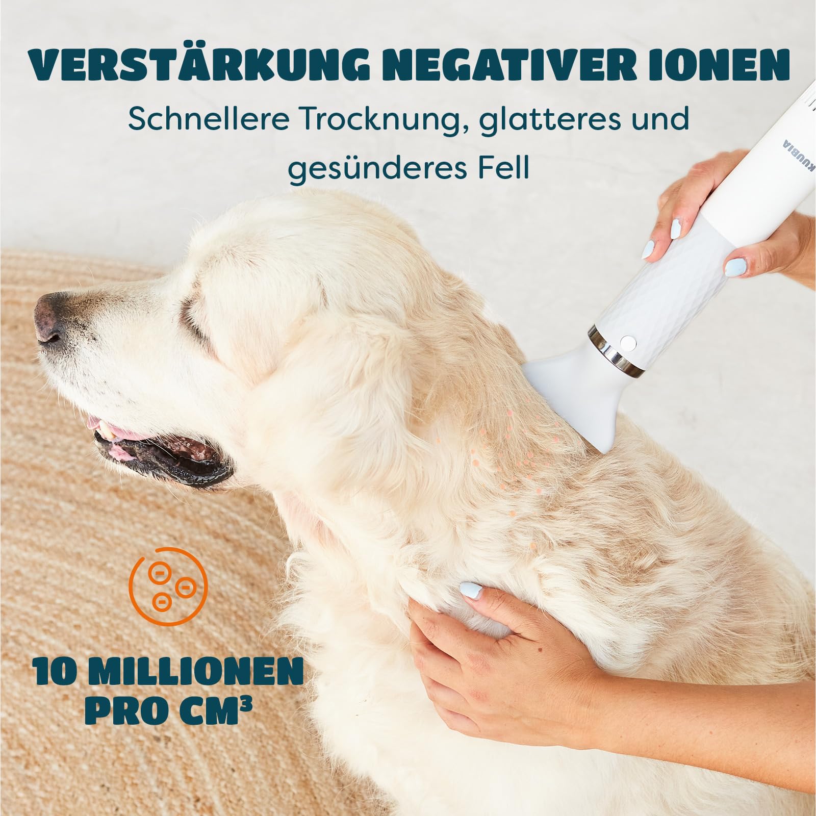 KUUBIA 5-in-1 Hundeföhn 900W | Blower Hundefön | Föhn und Bürste in einem | Tierföhn für Hund & Katze | Hundetrockner | Leise, NTC, Negative Ionen, Tragbar | für alle Rassen und Felltypen - Dryer