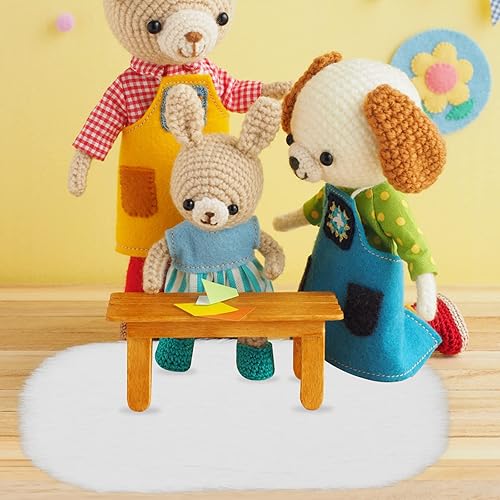 Miniatura 6 de Cobee 2 alfombras en miniatura, alfombra de lana para casa de muñecas 112, casa de muñecas, alfombras peludas blancas, mini muebles, accesorios para