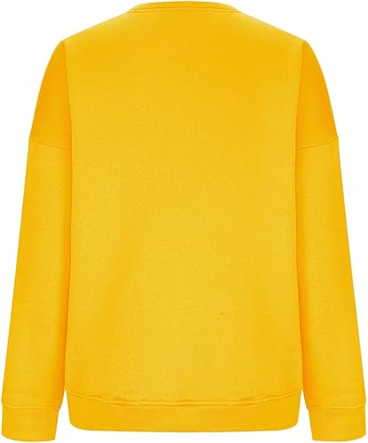 Miniatura 4 de Sudaderas para mujer, cuello redondo, casual, color liso, suave, manga larga, cómodas, trajes de otoño de gran tamaño