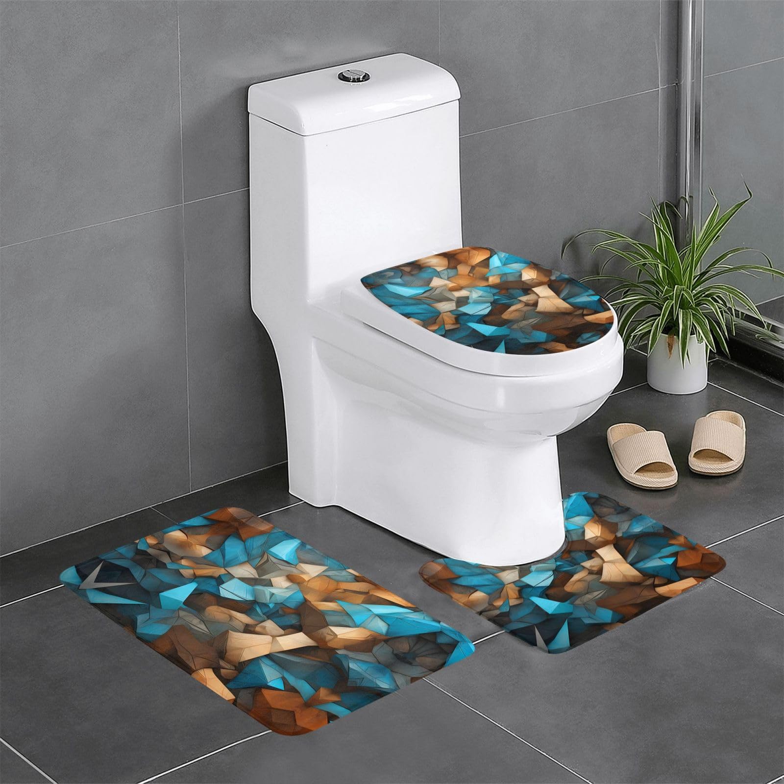 Tapis de bain antidérapants à motif abstrait pour sublimer votre coin coiffeuse et WC