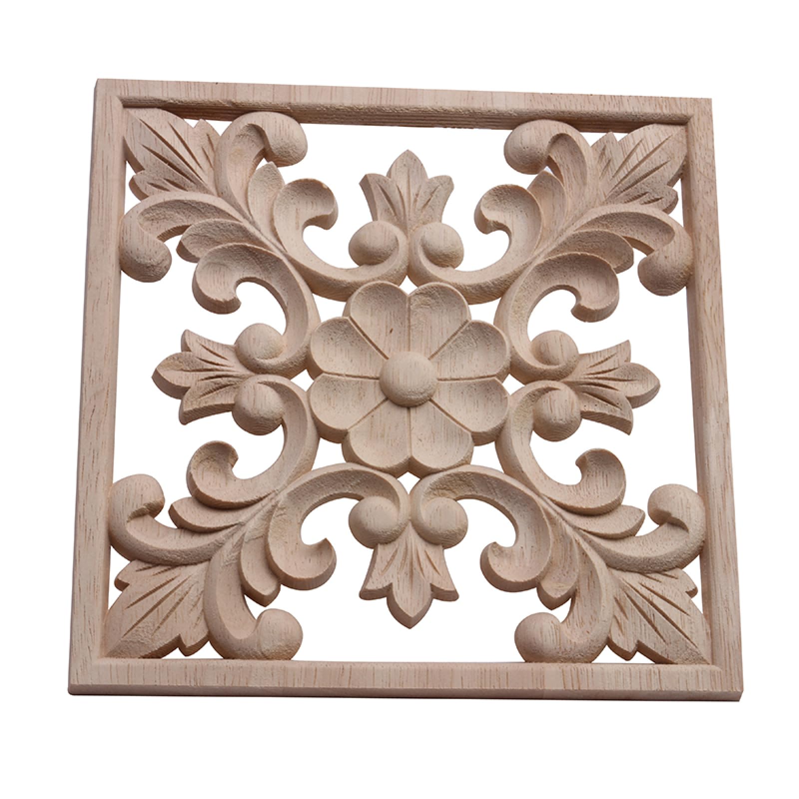 Listwy rzeźbione w drewnie, rękodzieło Naklejka Rzeźba w drewnie Drzwi Serce Owalna rama Akcesoria Drewniana aplikacja Drzwi 20 * 20 cm,Dekoracje drewniane(20 * 20cm)