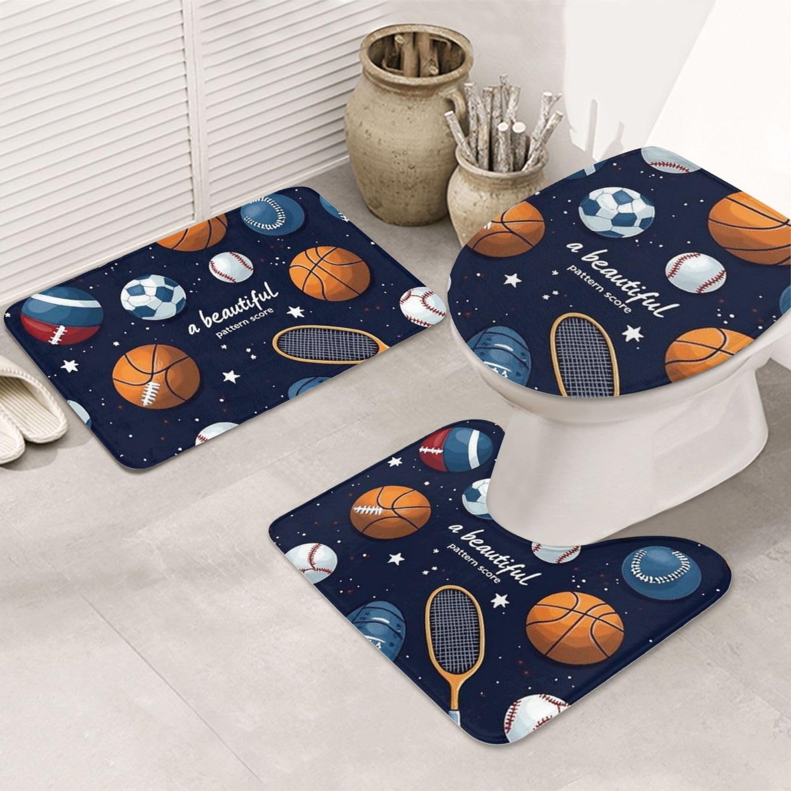 Alfombras de baño de voleibol y deportes, solución suelo seco con tapete antideslizante de microfibra